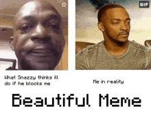 a gif of a man crying next to a gif of a man sitting on a couch with the caption beautiful meme