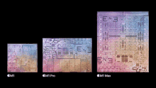 three different sizes of apple m1 processors are shown