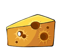 a slice of cheese with holes in it