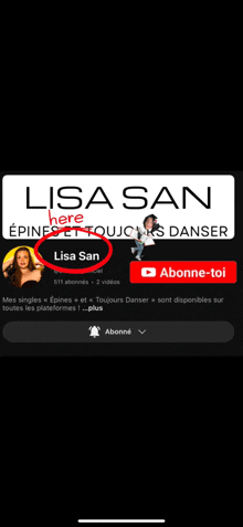 a screenshot of lisa san 's facebook page