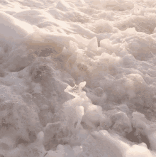 a close up of a wave on a beach