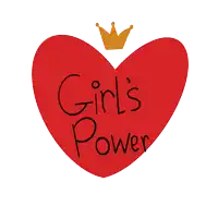 a red heart with the words " girl 's power " written on it