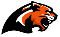 a black and orange logo of a tiger with the number 8 on it