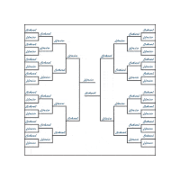 a bracket for a basketball tournament with school written on it