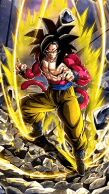 a picture of a cartoon character called goku with a yellow aura around him