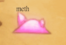 a picture of a pink object with the word meth on it