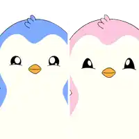 a blue and pink penguin holding a sign that says spring season