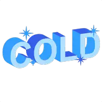 the word cold is displayed in blue letters