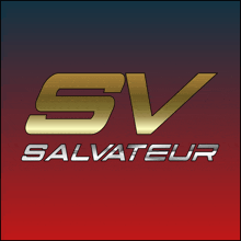 a logo that says sv salvateur on a red background