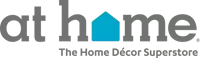 the logo for at home the home décor superstore