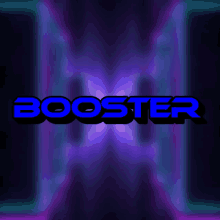 the word booster is displayed on a purple background