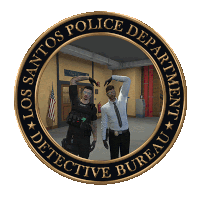 the logo for the los santos police department detective bureau shows two police officers