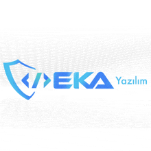 a blue logo for eka yazılım with a shield