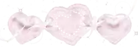 a row of pink hearts with bows on a white background