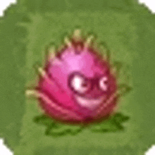 a cartoon illustration of a dragon fruit with a face on it .