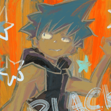 a drawing of a person with the word black on the bottom right