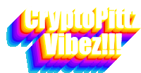 a rainbow colored logo that says cryptopitz vibez