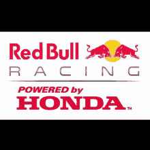 red bull racing is powered by honda and has a bull on it