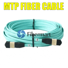 a spool of mtsp fiber cable with numbers 1 and 2 on it