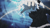 a person in a fur coat is holding a lightning bolt in their hand