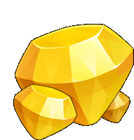 a cartoon illustration of a large yellow diamond and two smaller ones