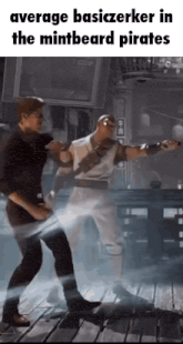 two men are fighting in a video game with the words average basiczerker in the mintbeard pirates