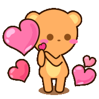 a teddy bear is holding a heart in his hand