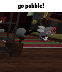 a picture of a cartoon character that says go pobble on it