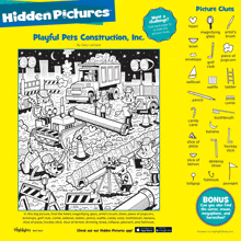 a poster for hidden pictures shows a construction site