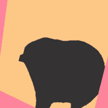 a silhouette of a bear against a pink and orange background