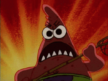 patrick star from spongebob squarepants is holding a basketball in his hand