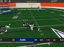 a football game is being played on a computer screen