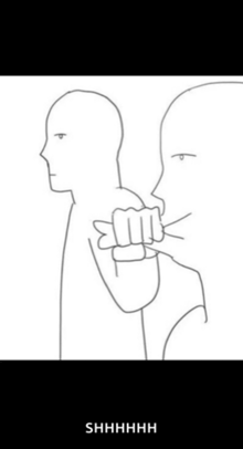 a black and white drawing of a man giving a fist bump to another man .