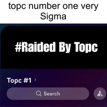 a phone screen shows a topic number one very sigma