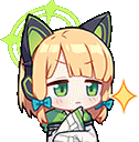 a cartoon of a girl with cat ears and green eyes holding a bag .