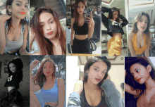 a collage of images of a woman including one that says ' calvin klein '