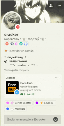 a screenshot of cracker 's profile on a social media platform