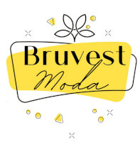 a logo for bruvest moda with a yellow border