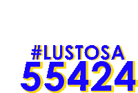 a blue and yellow logo that says #lustosa 55424 on it