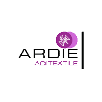 the logo for ardie aci textile has a purple circle