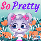 a picture of a rabbit with the words so pretty written above it