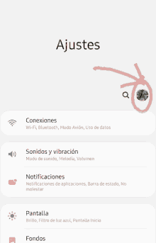 a screenshot of a phone 's settings page with an arrow pointing to connections