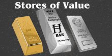 a gold bar a silver bar and a hedera hashgraph bar are displayed