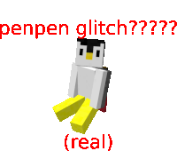 a picture of a penguin with the words penpen glitch on it