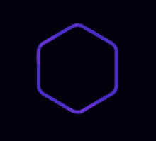 a purple and blue hexagon icon on a black background .