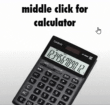 a casio calculator displays the numbers 12345678 on the screen