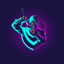 a man in a hoodie is holding a sword in front of his face