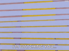 homer simpson is peeking out from behind a door and saying `` i 'm watching you ... ''