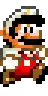 a pixel art of a man wearing a hat and a red swimsuit .