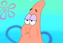 patrick star from spongebob squarepants looks sad